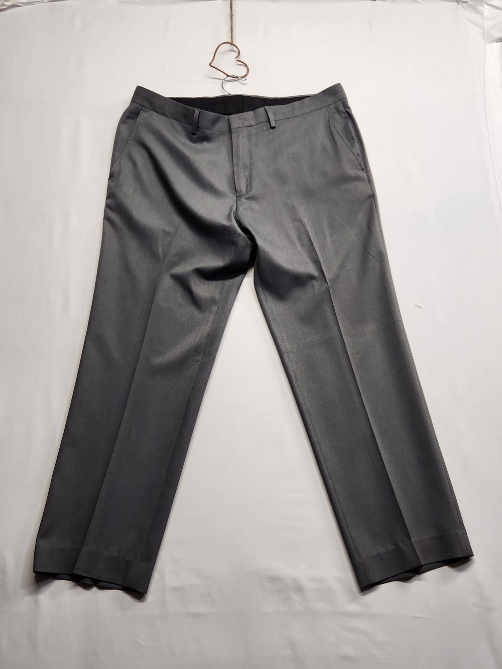 ⭐️Kenneth Cole Reaction Mens Dark Grey Dress Pants 38x32 Modern Fit Flat Front